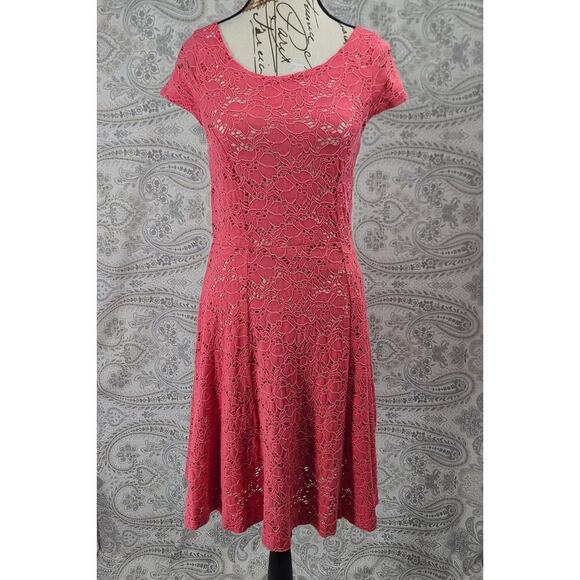 Anthropologie Maeve women's Dayflower lace dress pink small Coquette Feminine - Picture 3 of 12